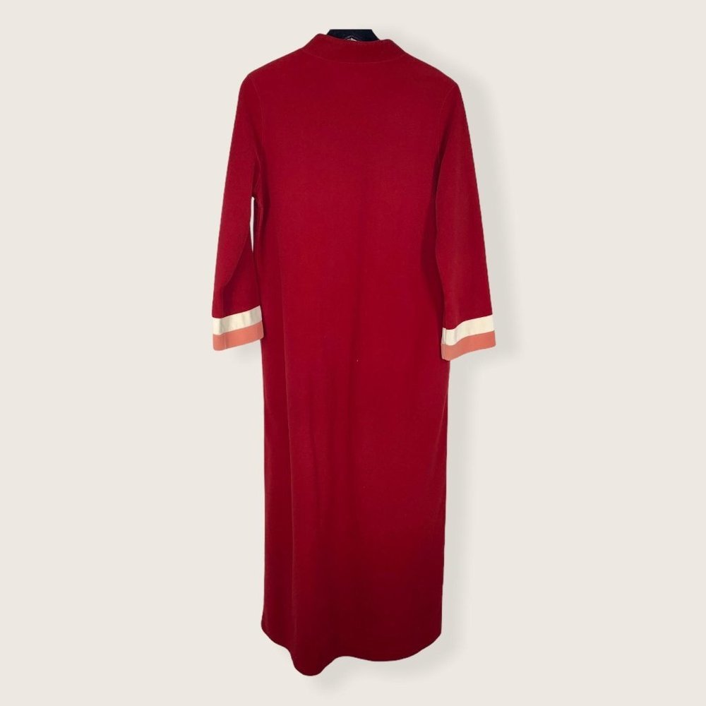 Vintage 60s Vanity Fair Long Sleeve Zip Up House Dress Robe Large - Picture 4 of 13